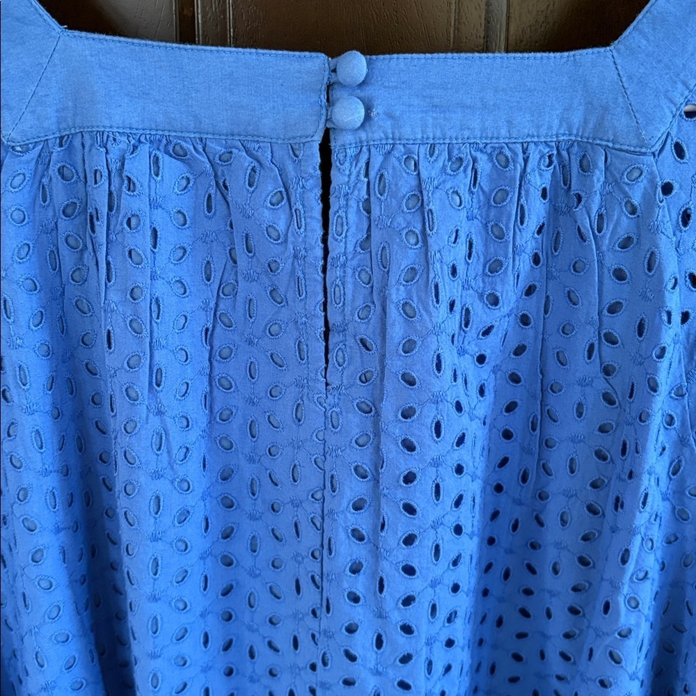 NWT Lane Bryant Square Neck Eyelet Dress Blue Size 18 Retail $110.00 - Picture 14 of 15